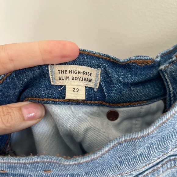 MADEWELL The High-Rise Slim Crop Boyjean: Knee-Rip Edition Size 29 - Picture 7 of 7